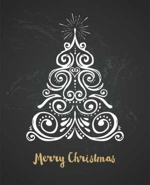 Kara tahta, Vintage tarzı, Noel ağacı