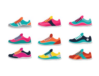 Vector running, sprort and gym shoes clipart