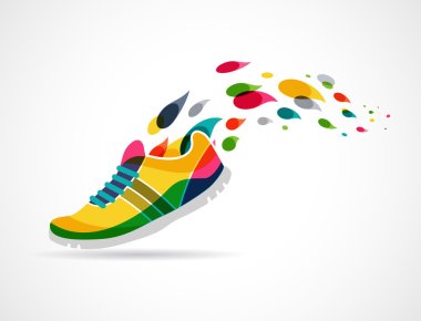 Vector poster - running and sport clipart