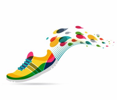 Vector poster - running and sport clipart
