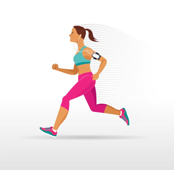 Mulher correndo, correndo - infográfico —  Vetores de Stock