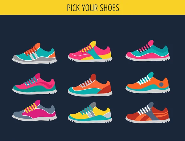 Chaussures de running, sprort et gym vectorielles — Image vectorielle