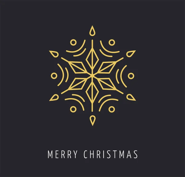 Snowlakes, geometric Christmas  background — Stock Vector