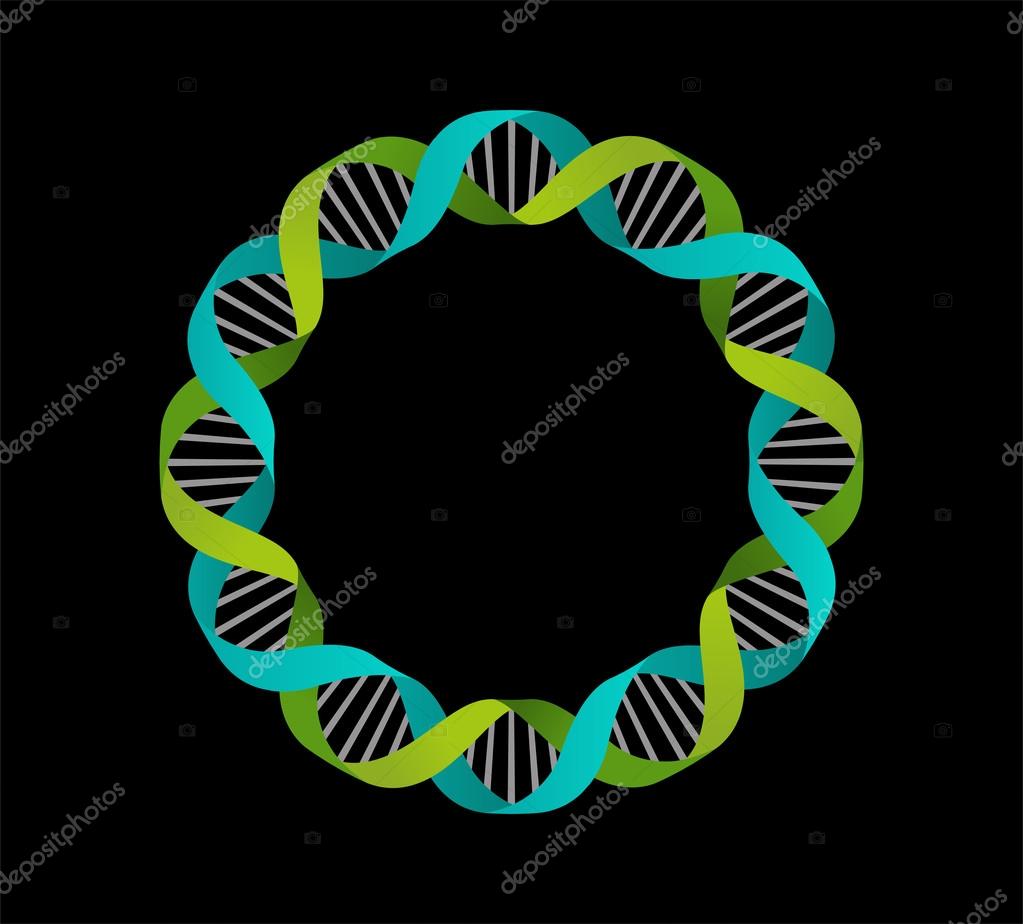 DNA, circle genetic icon and symbol