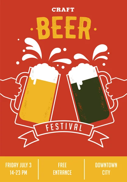 Pivní festival, akce plakát — Stockový vektor