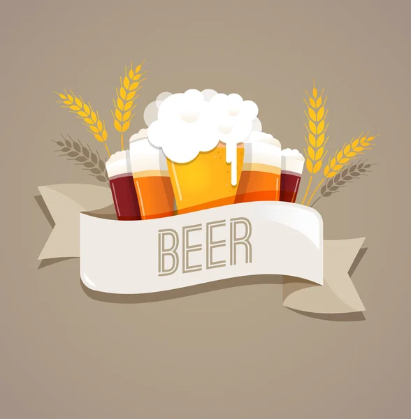 Beer festival, event poster, menu and background — Stock Vector