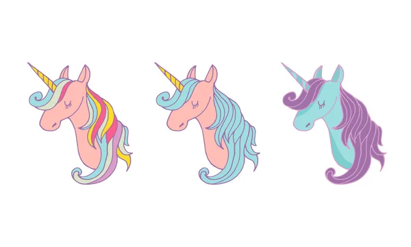 Conjunto de unicons mágicos - ícones desenhados à mão bonitos —  Vetores de Stock