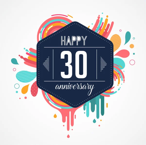 Anniversary - abstract background with icons and elements — Stock Vector