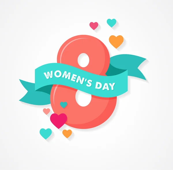 Ημέρα της Γυναίκας ευχετήρια κάρτα — Διανυσματικό Αρχείο