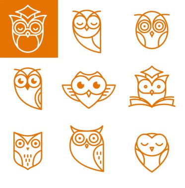 Baykuş anahat Icons collection