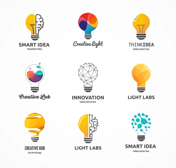 Ampoule - idée, créatif, icônes de la technologie — Image vectorielle