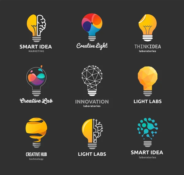 Ampoule - idée, créatif, icônes de la technologie — Image vectorielle