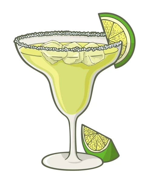 Glass of margarita cocktail — Stock Vector