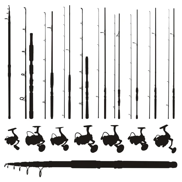 Fishing rods and reels — Stock Vector