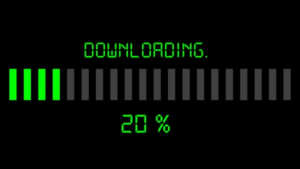 Voortgangsbalk - digitale groene downloaden — Stockvideo