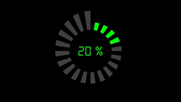 Progress bar - digital style, radial design — Stock Video