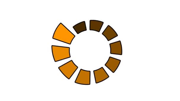 Roda de progresso girando - looping sem costura, laranja no branco — Vídeo de Stock