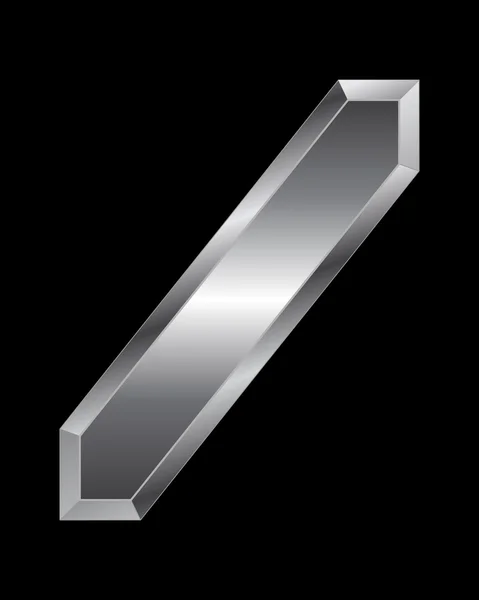 Fuente metálica biselada rectangular - signo — Vector de stock