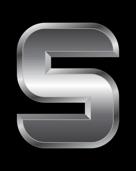 Obdélníkový zkosený kovů písmo - písmeno S — Stockový vektor