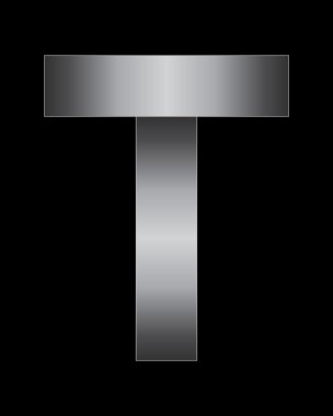 dikdörtgen bükülmüş metal yazı tipi T harfi