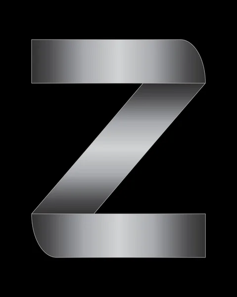 Rectangular bent metal font, letter Z — Stock Vector