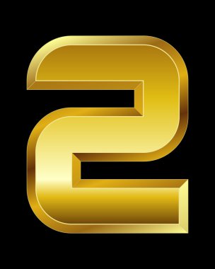 Dikdörtgen eğimli altın yazı tipi sayısı 2