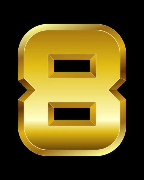 矩形斜面金色字体，数字 8 — 图库矢量图片