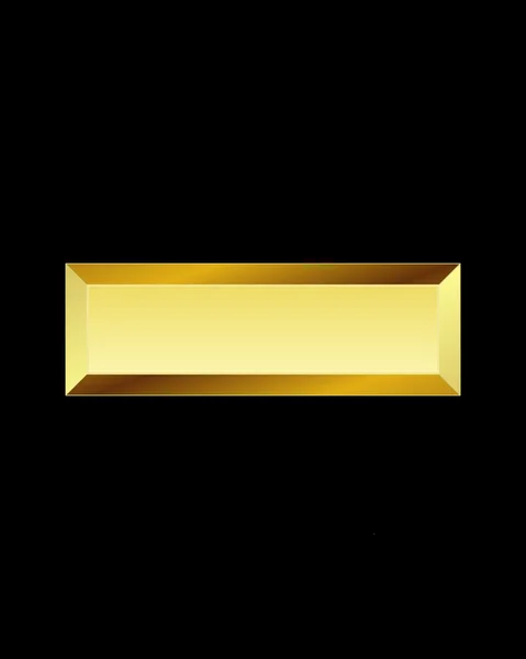 Rectangular beveled golden font, minus sign — Stock Vector