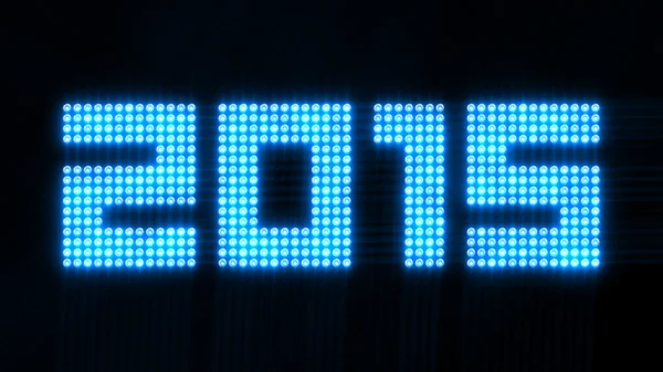 Jahr 2015, quadratische Reihe flackernder Lichter — Stockfoto