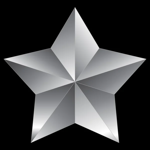 Natal Estrela prata isolado em preto —  Vetores de Stock
