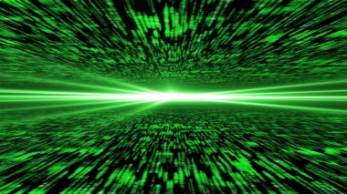 matris enerjik siber, ışık ile uçan 3d - ho
