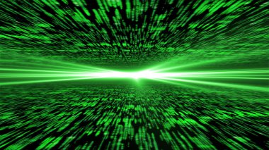 matris enerjik siber, ışık ile uçan 3d - ho