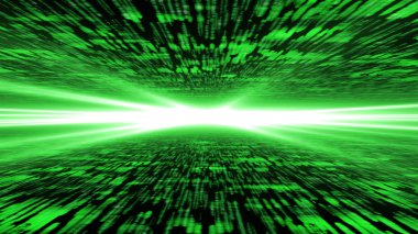 matris enerjik siber, güçlü ışık yoluyla uçan 3d -