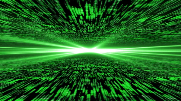 Матриця 3d - пролітає через енергетичний кіберпростір, світло на хо — стокове фото
