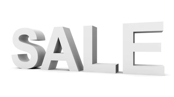 Sprzedaż - szary 3d litery na białym tle — Zdjęcie stockowe