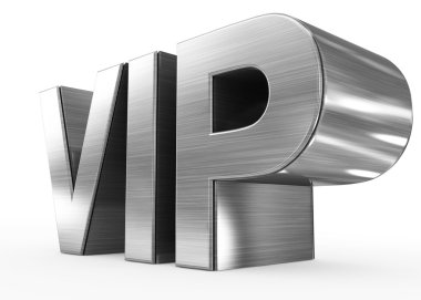 VIP metal - 3d harfler üzerinde beyaz izole