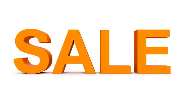 Sprzedaż - pomarańczowy 3d litery na białym tle — Zdjęcie stockowe