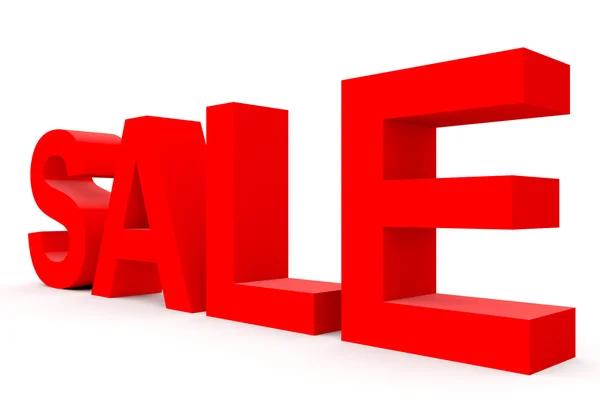 Sale - rote 3D-Buchstaben isoliert auf weiß — Stockfoto
