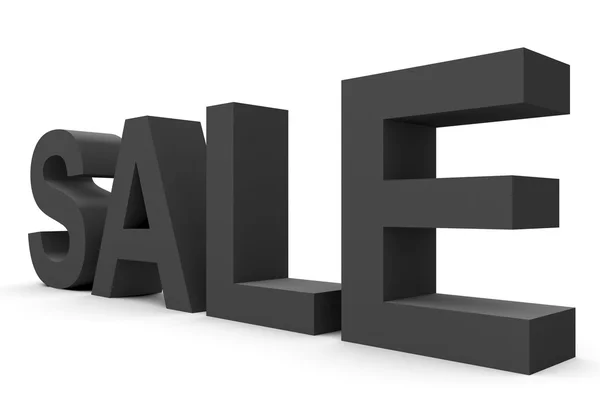 Sprzedaż - czarne litery 3d na białym tle — Zdjęcie stockowe