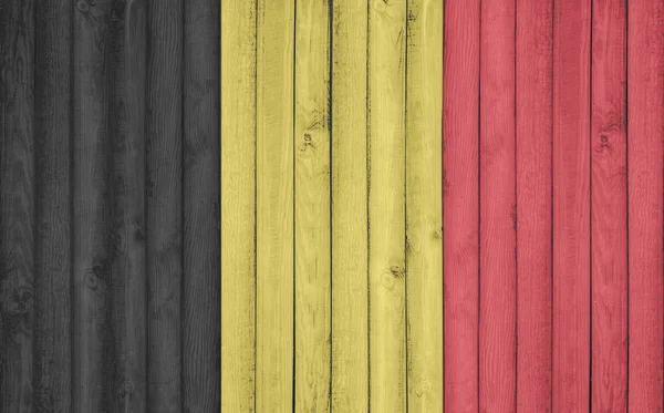 Flagga Belgien målade på trä ram — Stockfoto