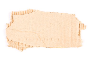 Brown yırtık ve üzerinde beyaz izole karton oluklu.