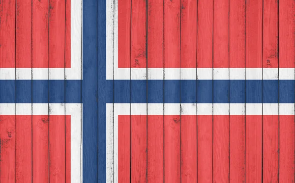 挪威国旗画在木框上 — 图库照片