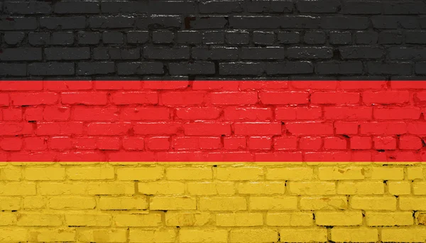 Grunge bandeira da Alemanha na parede de tijolo — Fotografia de Stock