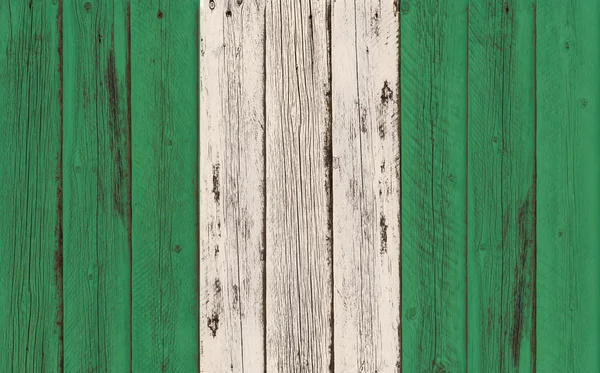 Bandera de Nigeria pintada sobre marco de madera —  Fotos de Stock