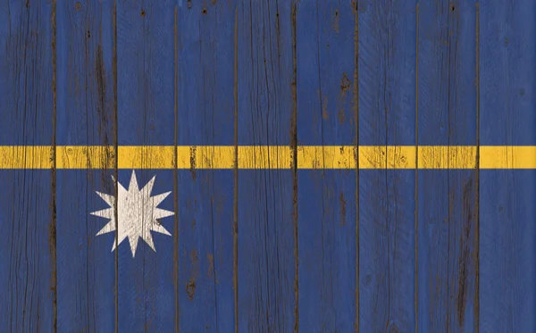 Drapeau de Nauru peint sur cadre en bois — Photo