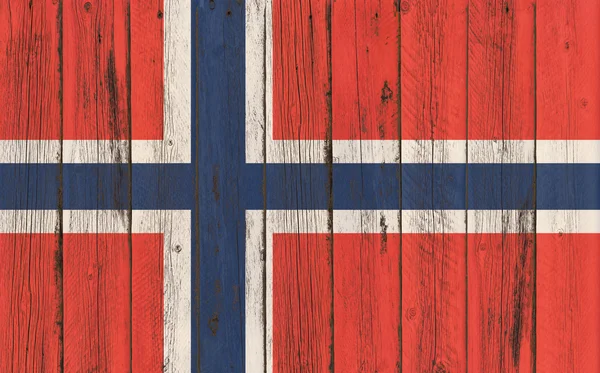 Flagge Norwegens auf Holzrahmen gemalt — Stockfoto