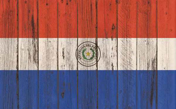 Flagge Paraguays auf Holzrahmen gemalt — Stockfoto