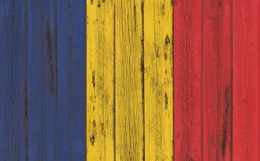 boyalı ahşap çerçeve Romanya bayrağı