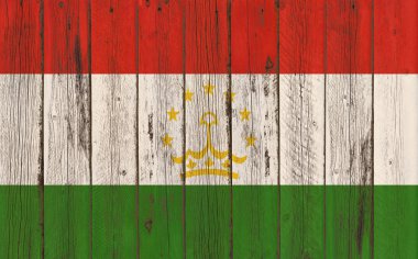 Tacikistan bayrağı boyalı ahşap çerçeve