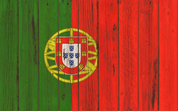 Flag of Portugal painted on wooden frame — Stock Photo, Image